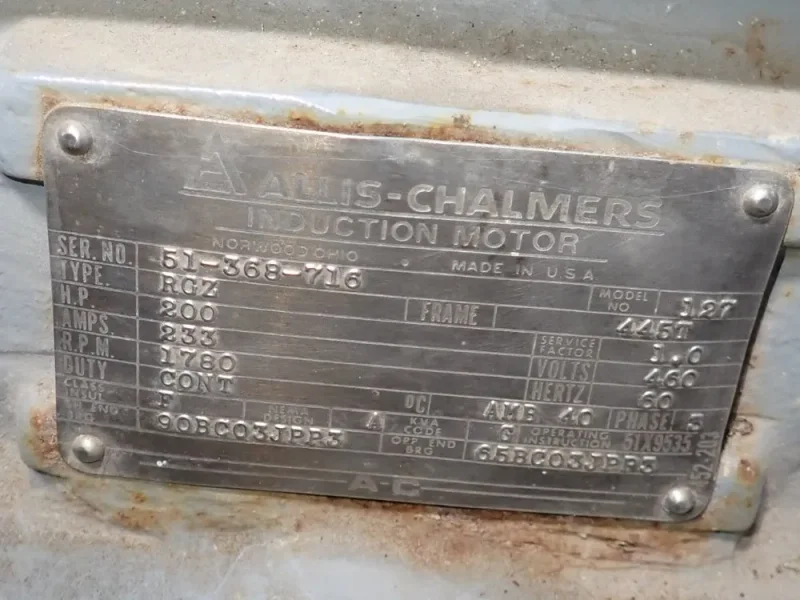 ALLIS-CHALMERS 200 HP MOTOR  -  127