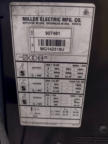 MILLER XMT450 CC CV WELDER W/ FEEDER: STOCK #23484