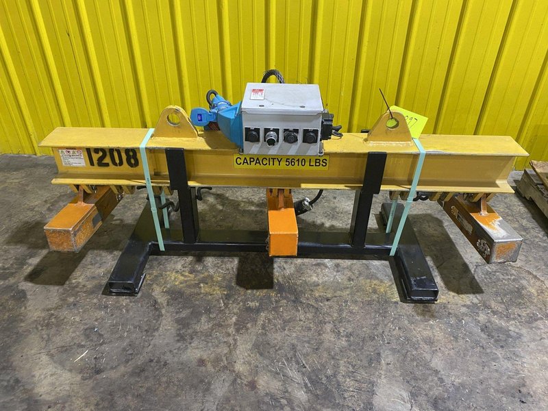 5610 LB ERIEZ MAGNETICS CRANE LIFTING MAGNET ON SPREADER BAR STOCK 16097