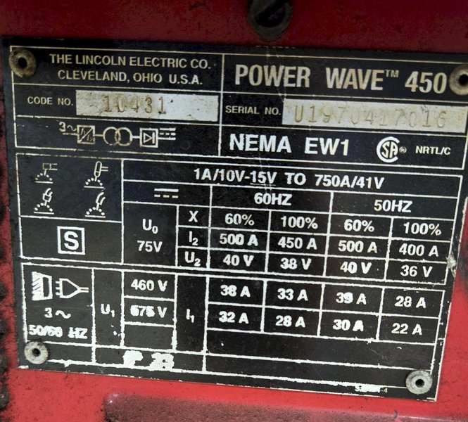 Lincoln Electric Power Wave 450 Welder Non-Functional