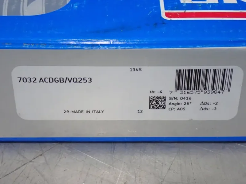 SKF SUPER-PRECISION, SINGLE-ROW ANGULAR CONTACT BALL BEARING  -  7032 ACDGB/VQ253