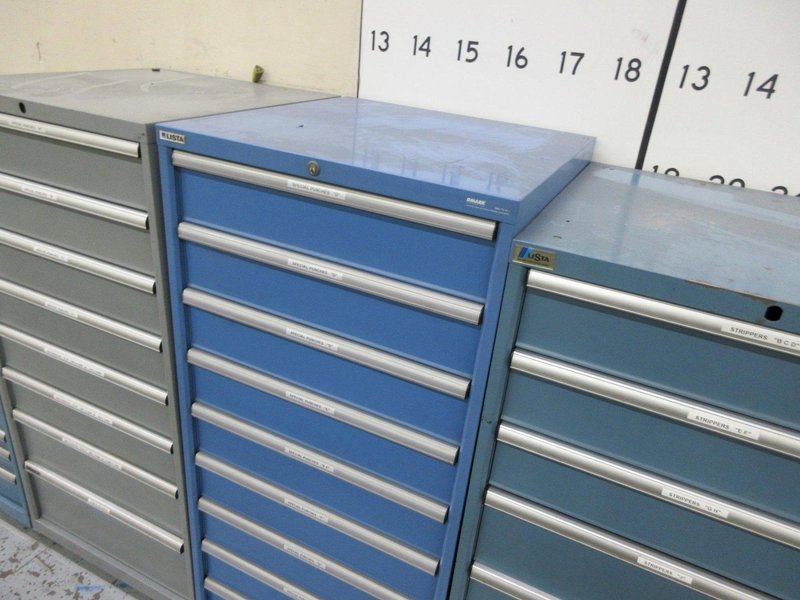 Lista Cabinet with 9 Drawers and Contents 112 and Marathon 112 Style Wiedemann C3000 Turret Special Punches- Auction Item