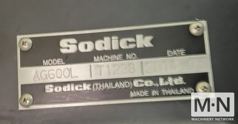 Sodick AG600L Wire EDM, 2014