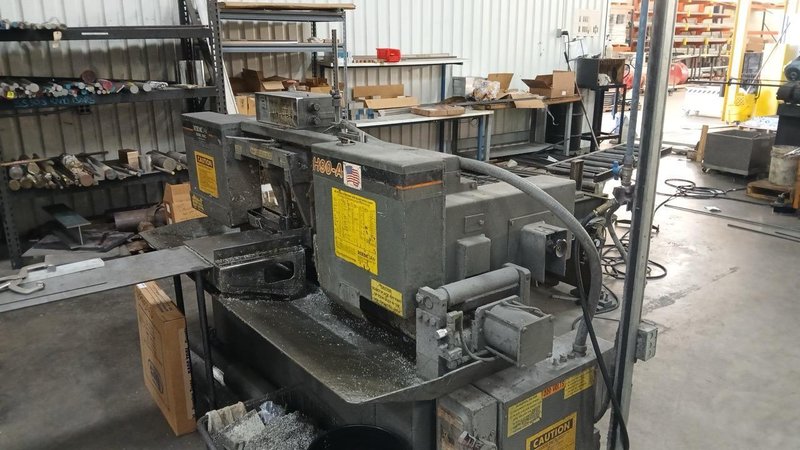 12.75″ x 12.75″ Hem H90A-1-B/F, Automatic Horizontal Band Saw, 1999 – Under Power