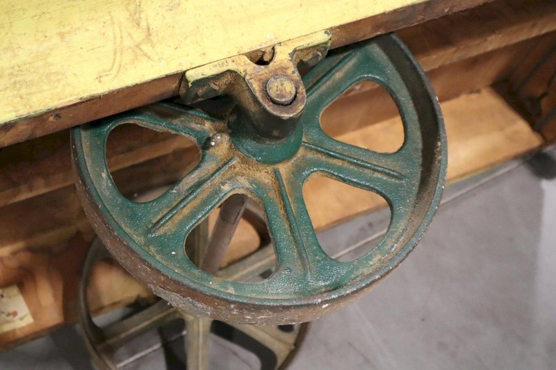 Antique Nutting Railroad Style Cart, 14" Center Wheels with 7" Swivel Wheels and Moveable Handles ***Vintage Nutting Brand Hardware***- Auction Item