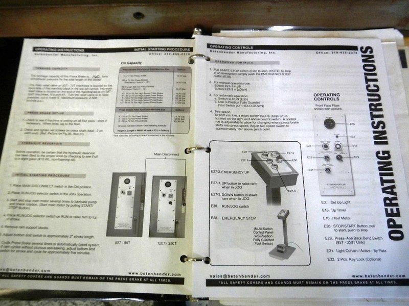 Betenbender 160 Ton x 12' Hydraulic Press Brake MODEL 12'-160 w/ CNC Back Gauge