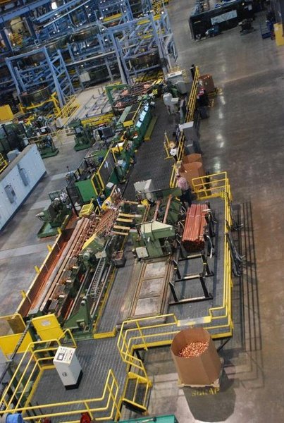 SMS COPPER TUBE CAST &amp; ROLL - MELTING, CASTING, MILLING &amp; 3-ROLL HRM ROLLING LINE