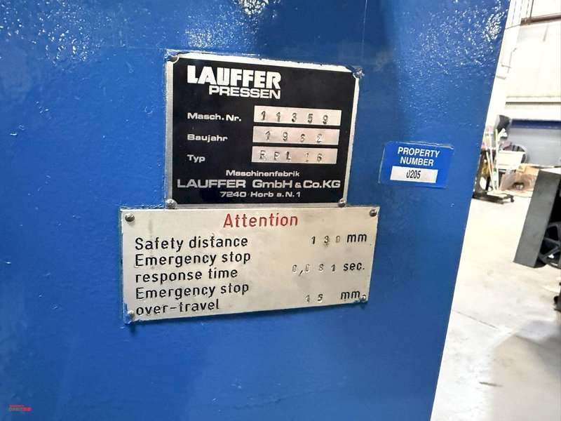 16 TON LAUFFER TYPE RPL16 PRESS: YOBRO #24687