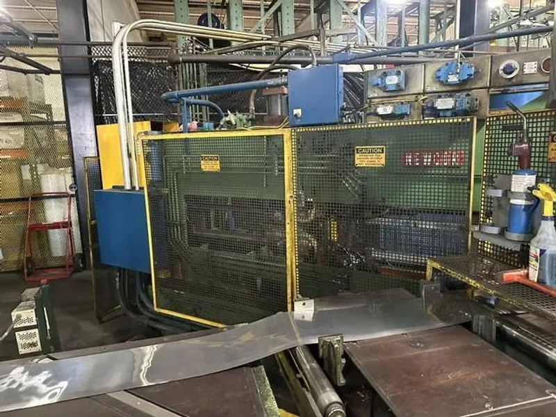 630 Ton, AP&amp;T HOT STAMPING HYDRAULIC PRESS LINE w/SCHWARTZ ROLLER HEARTH FURNACE