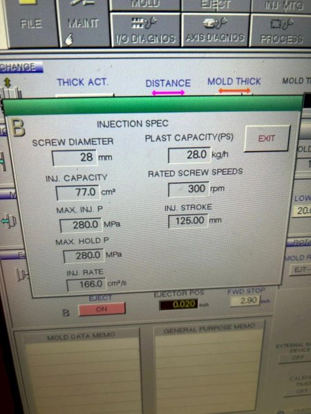 Nissei Used DCE250III-12E Multi-Material Injection Molding Machine, 275 Ton, 2.6 oz., yr. 2023