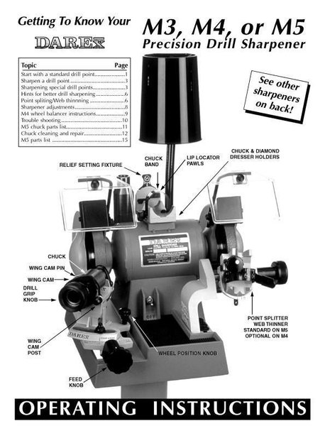 1/3 HP DAREX DOUBLE END PRECISION DRILL SHARPENER POINTER GRINDER 110V: YOBRO #23851