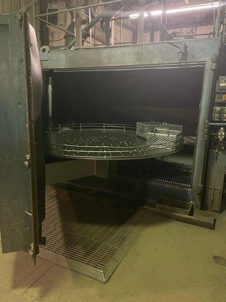 96&quot; WHEELABRATOR &quot;SWINGTABLE&quot; ROTARY TABLE 2 WHEEL SHOT BLAST MACHINE. STOCK # 0102022