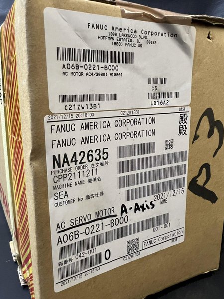 New Fanuc A06B-0221-B000 CNC Servo Motor A860-2000-T301 Encoder Alpha C4/3000i