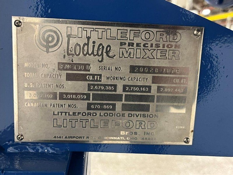 LITTLEFORD FM-130D S/S MIXER 4.6 CU FT  -  FM-130D