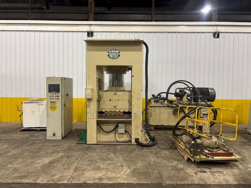 660 TON SUTHERLAND MODEL #HD1 HYDRAULIC 4 POST GUIDED RAM PRESS 15&quot; STROKE: YOBRO #24088