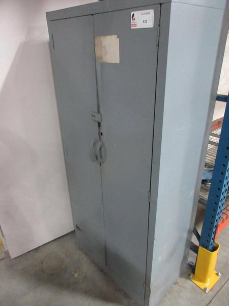 2 Door Metal Storage Cabinet with 4 Adjustable Shelves- Auction Item