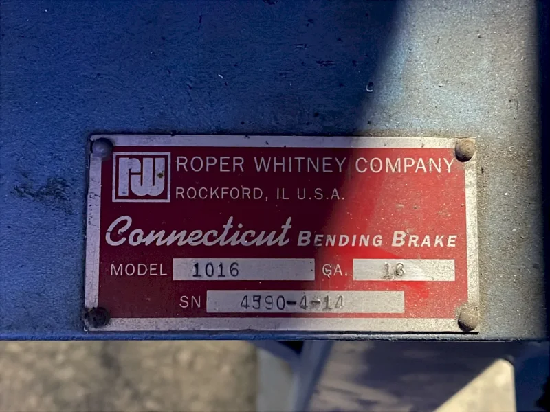 ROPER WHITNEY 16 GAUGE CONNECTICUT BENDING BRAKE  -  1016