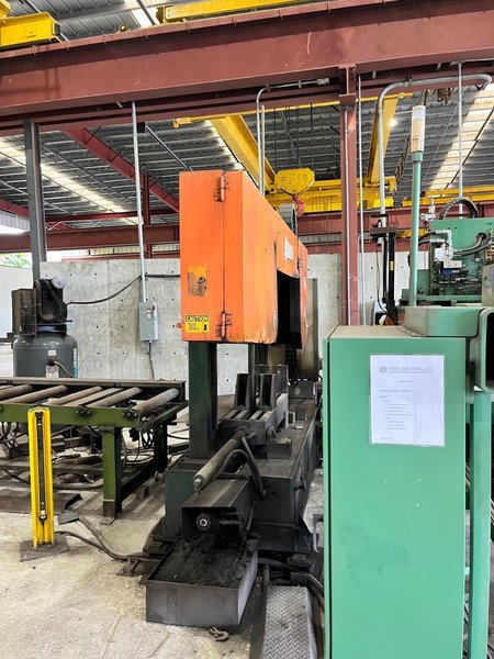 Peddinghaus PCD-1100/3B 3-Head Automated Beam Drill Line, 2018 – Power Conveyor, Transfer Table, Horizontal Band Saw