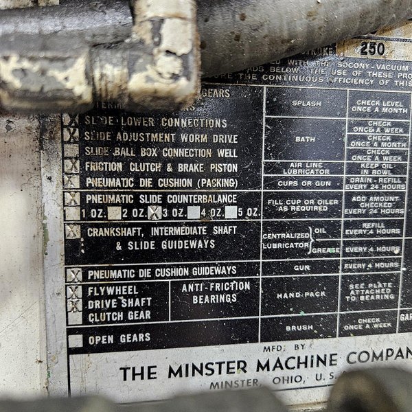 250 Ton Minster SSSC Press