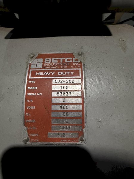 2 HP SETCO MODEL #105 DOUBLE END GRINDER: YOBRO #25982