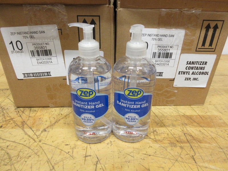 Zep Instant Hand Sanitizer Gel in Pump Dispensers, (2) Cases of 12ea.  (24) 16.9fl. oz. Bottles- Auction Item