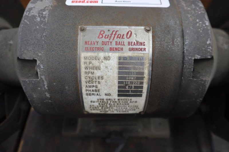Buffalo B-8 8" Double End Grinder, Bench Model, 3/4 HP, 3450 RPM - Singe Phase- Auction Item