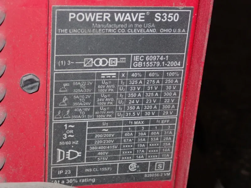 LINCOLN 350 AMP WELDER  -  POWER WAVE S350