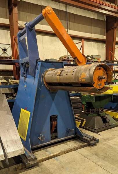 30,000# X 48&quot; PERFECTO UNCOILER WITH COIL CAR &amp; HOLD DOWN  STOCK #3646