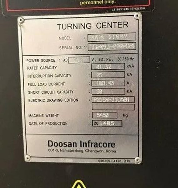 2014 Doosan Puma 2100Y Used CNC Horizontal Lathe For Sale