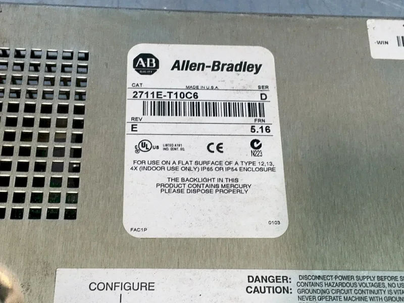 Allen-bradley Panelview 1000e Operator Panel - 2711e-t10c8