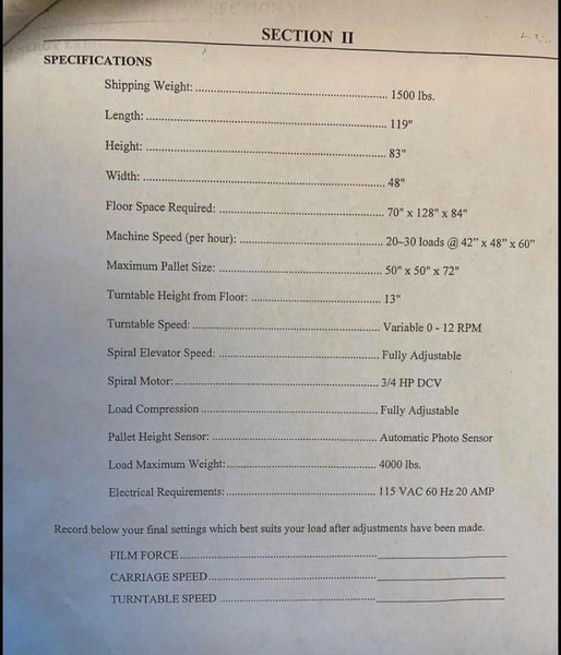 HIGHLIGHT INDUSTRIES SYNERGY 2.5 STRETCH WRAPPING MACHINE