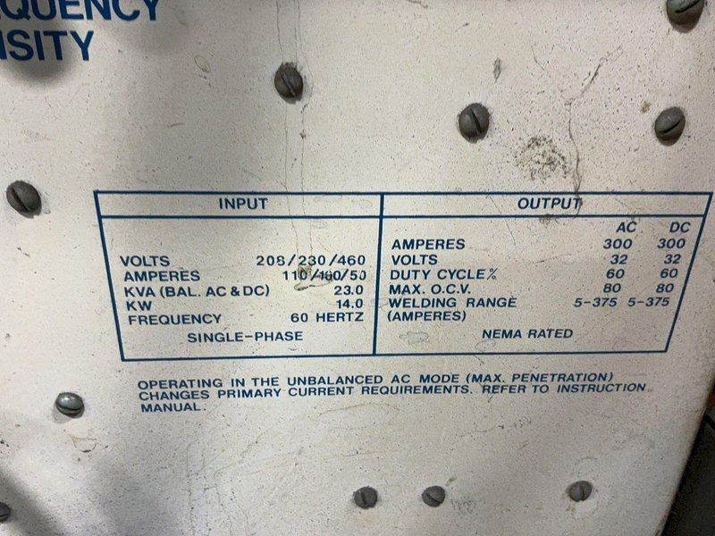 AIRCO 23 KVA WELDER  -  AC-DC SQUARE WAVE