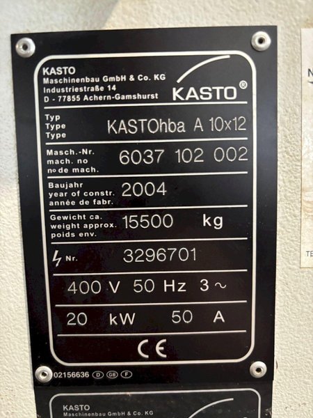 KASTO BILLET SAW TYPE HBA A 10x12