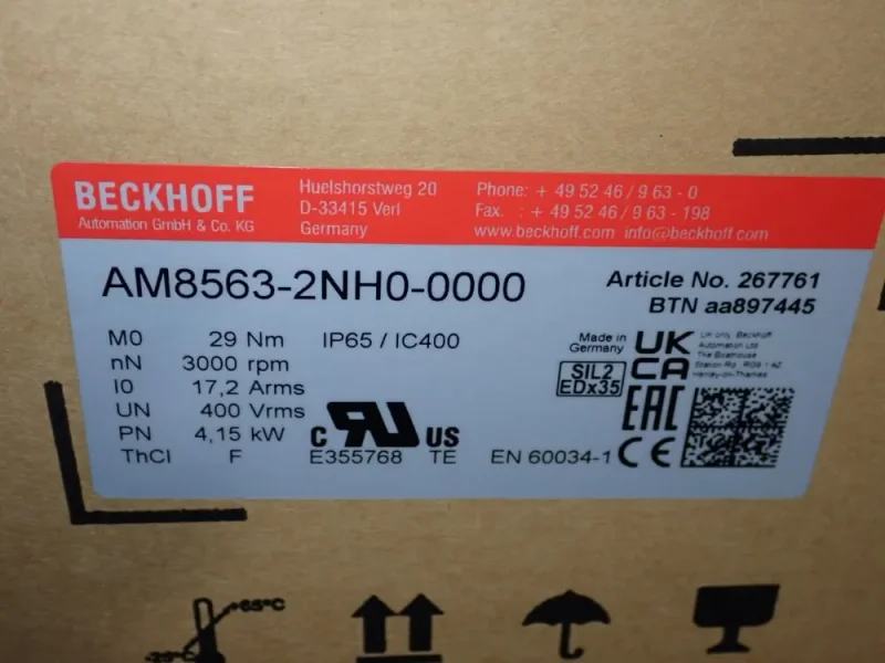 BECKHOFF 4.15 KW SERVO MOTOR  -  AM8563-2NH0-0000