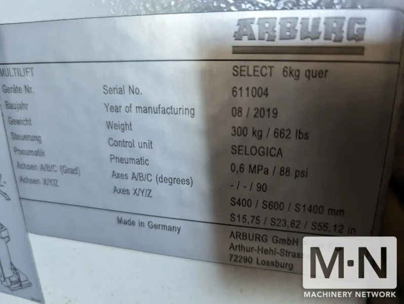 ARBURG MULTILIFT SELECT ROBOT MFG 2019 NEVER USED (3) available