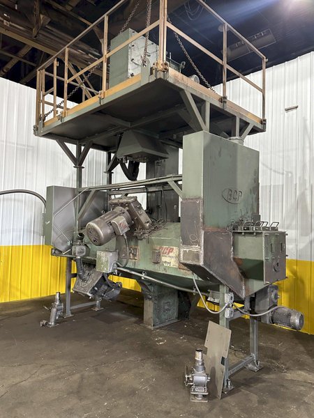 3&quot; BCP MODEL #A4-7620 3-WHEEL COIL BAR PASS -THROUGH BLAST MACHINE, RECLAIM &amp; DUST COLLECTOR: STOCK #20000