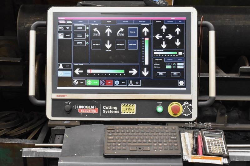 40′ Lincoln Vernon MPM5 CNC Pipe Profiler, 2022 – Infeed/Outfeed Conveyor, Fineline 300 20FT-TL