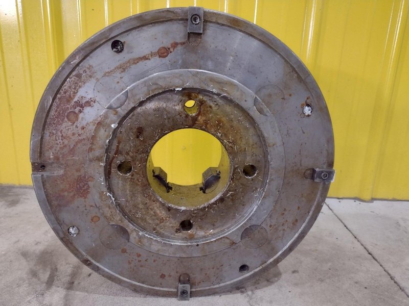 18” DIAMETER 4-JAW LATHE CHUCK, 5&quot; CENTER HOLE: STOCK #21776