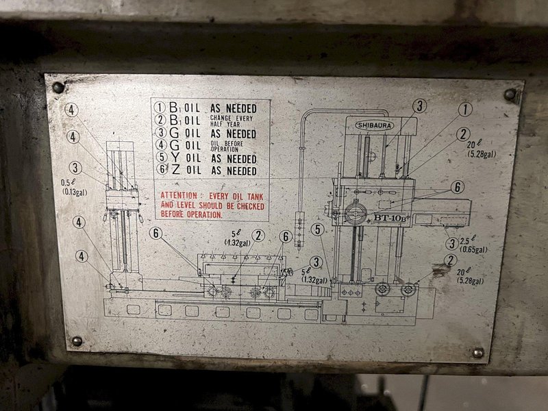 4&quot; SHIBAURA MODEL BT-10B TABLE TYPE HORIZONTAL BORING MILL: STOCK #18188