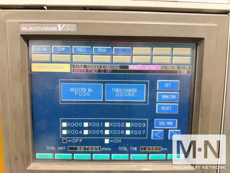 390 TON 48 OZ TOSHIBA MODEL ISG390V21-27AT INJECTION MOLDING MACHINE MFG 2003