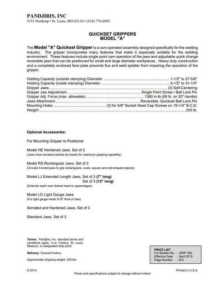 3 JAW PANDJIRIS MODEL #A WELDING POSITIONER GRIPPER CHUCK: YOBRO #24845