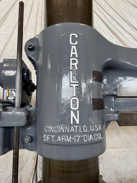 5' X 17" CARLTON 3A RADIAL ARM DRILL. STOCK # 0328226
