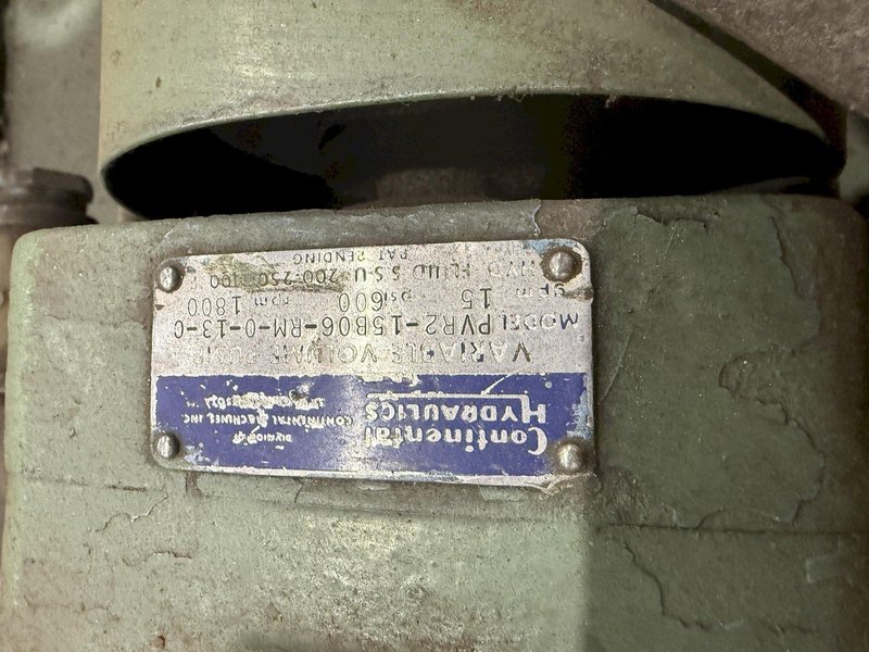 20 HP CONTINENTAL HYDRAULIC POWER UNIT @ 15 GPM: YOBRO #24073