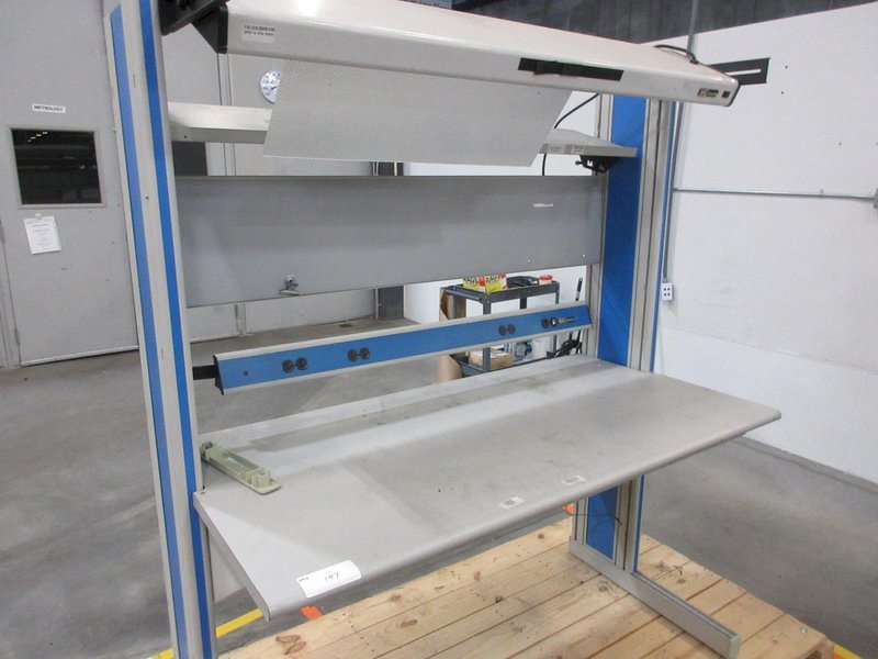 IAC Industries Work Station with  Grounding Cable, Overhead Work Light, Power Strip- Auction Item