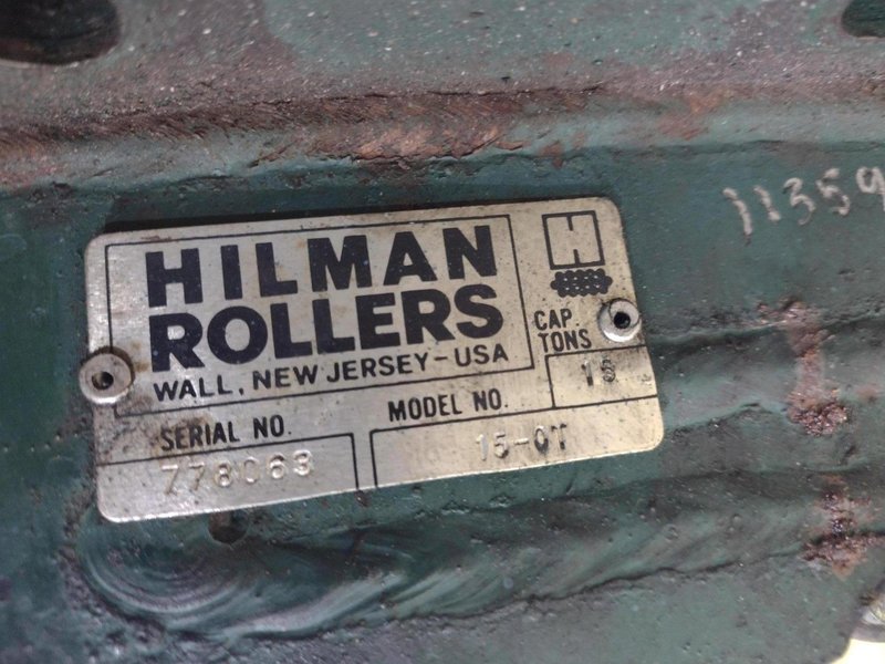 (4) 15 TON HILLMAN ROLLER TYPE MODEL #15-0T NARROW MACHINE SKATES: STOCK # 23004