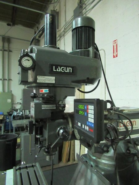 Lagun FTV-2 Vertical Knee Mill with Newall Topaz 2-Axis DRO, Mitutoyo Quill Scale, Servo Power Feed Table- Auction Item