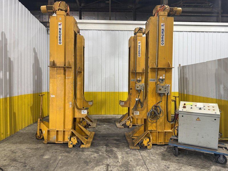 (4) 15 TON (120,000 LBS TOTAL) NEUERO / RAILQUIP MODEL #3275 HEAVY DUTY MOBILE JACK LIFTS: YOBRO #23869