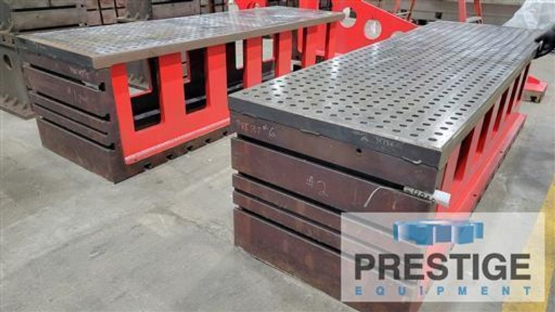 (2) 90.875" x 25.75" T-Slotted Angle Plates / Machining Tables w/ Fixture Surface Plates
