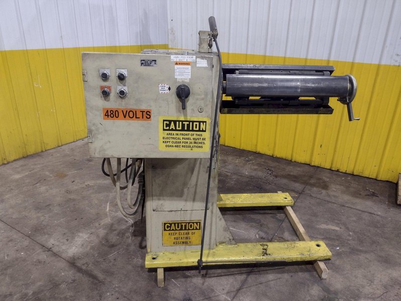 4000 LBS X 24" COOPER WEYMOUTH MODEL #4RM24 MOTORIZED UNCOILER COIL REEL: YOBRO #25767