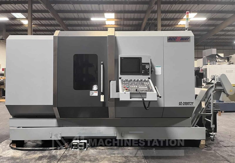 Accuway UZ-2000T2Y CNC Lathe – Y Axis Twin Spindle Twin Turret